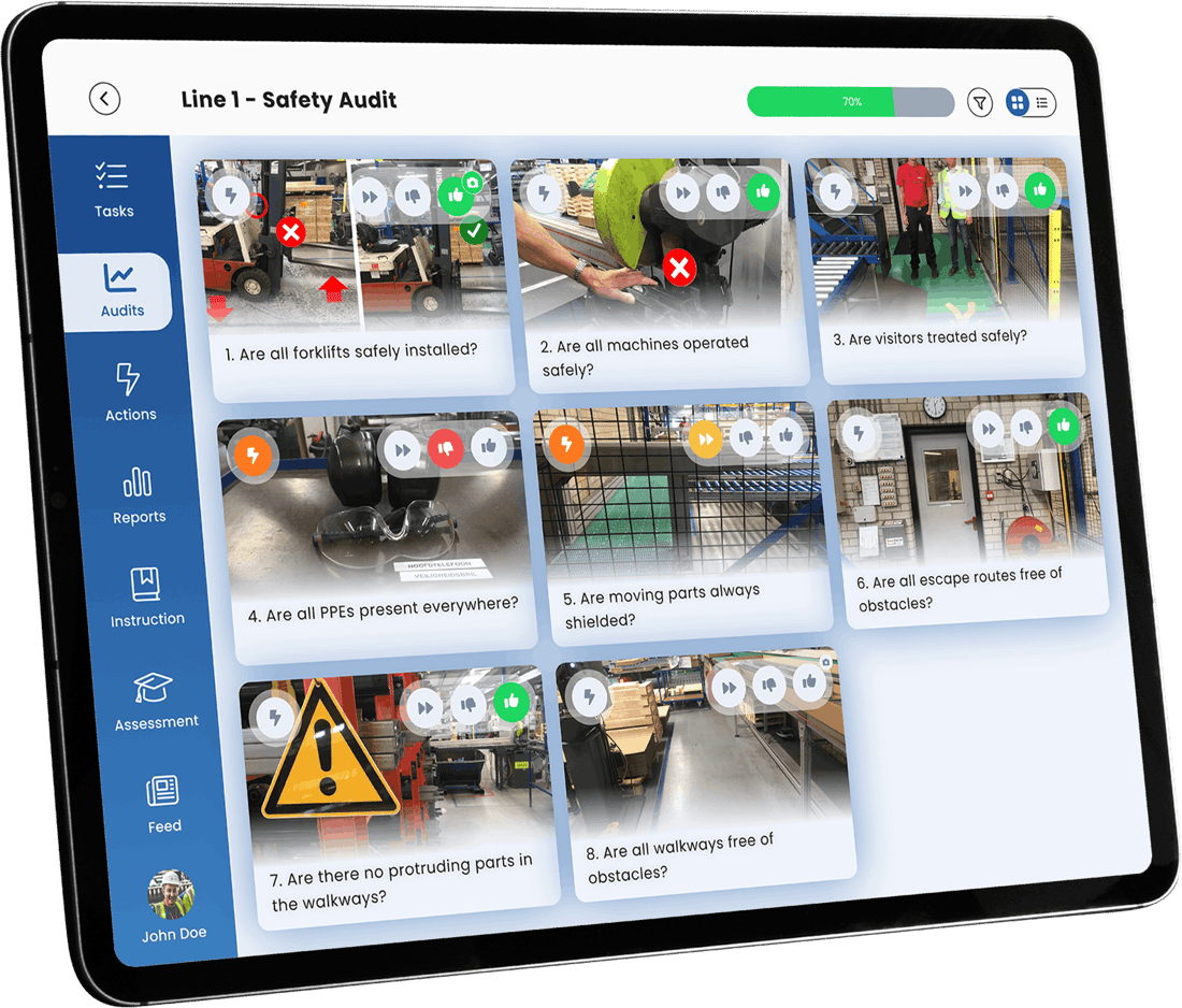 EZ-GO safety audit on an iPad