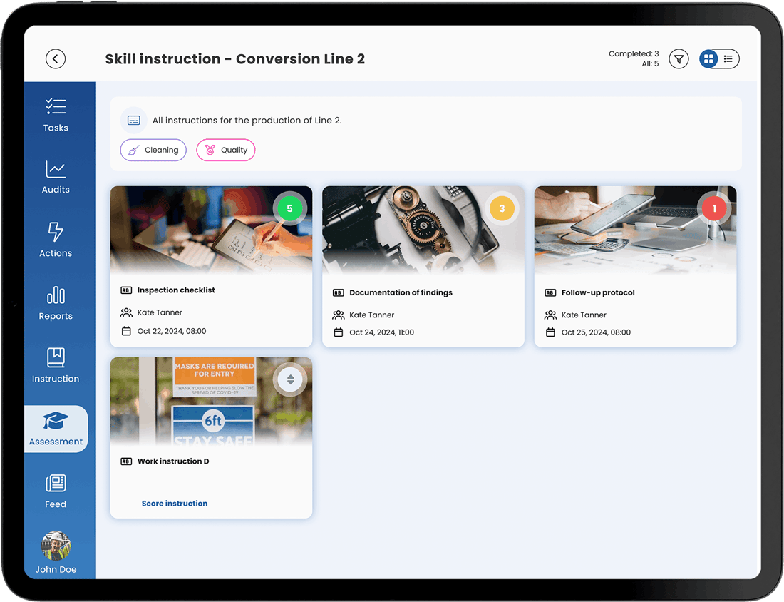 EZ-GO skills management on an iPad