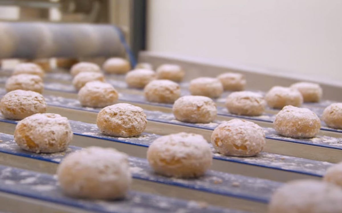 A production line at the Hoogvliet bakery