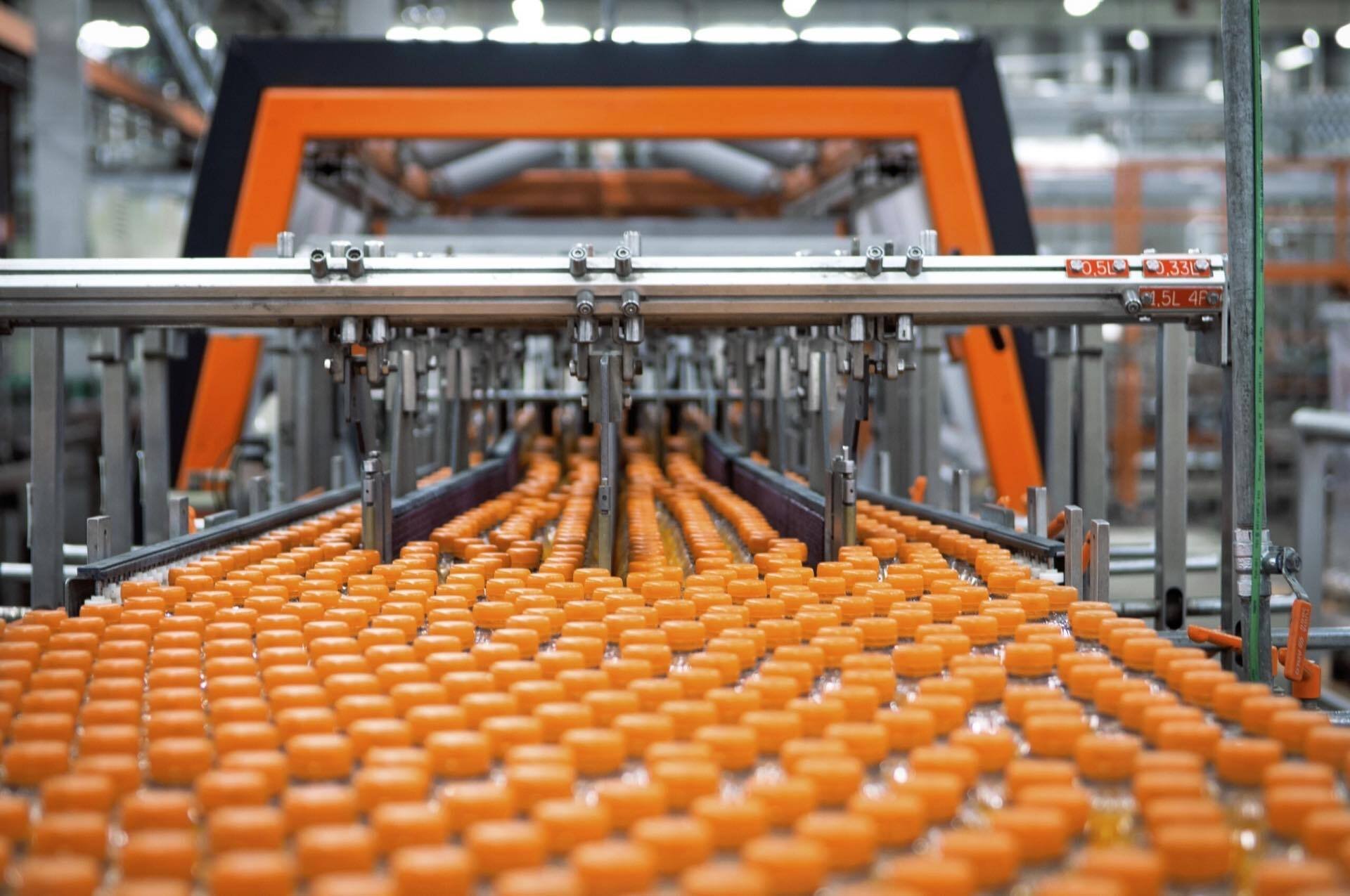 A bottling line at Refresco