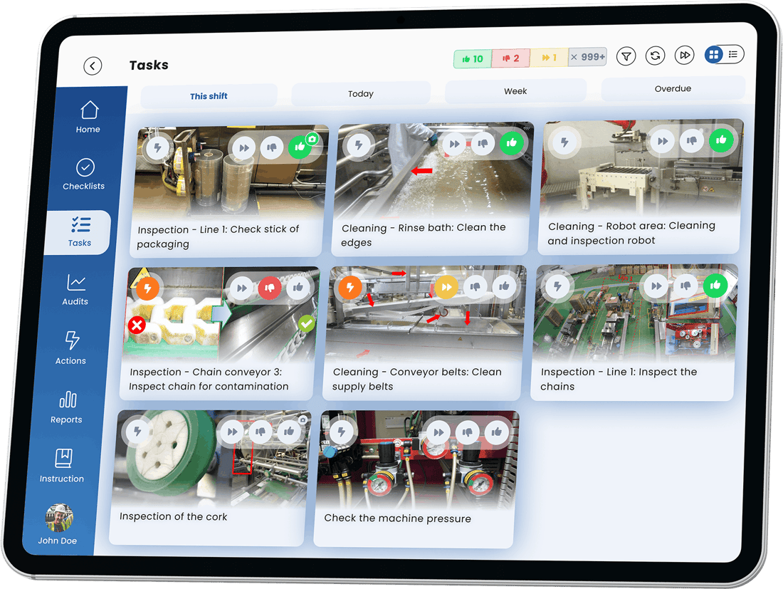 EZ-GO task overview on an iPad