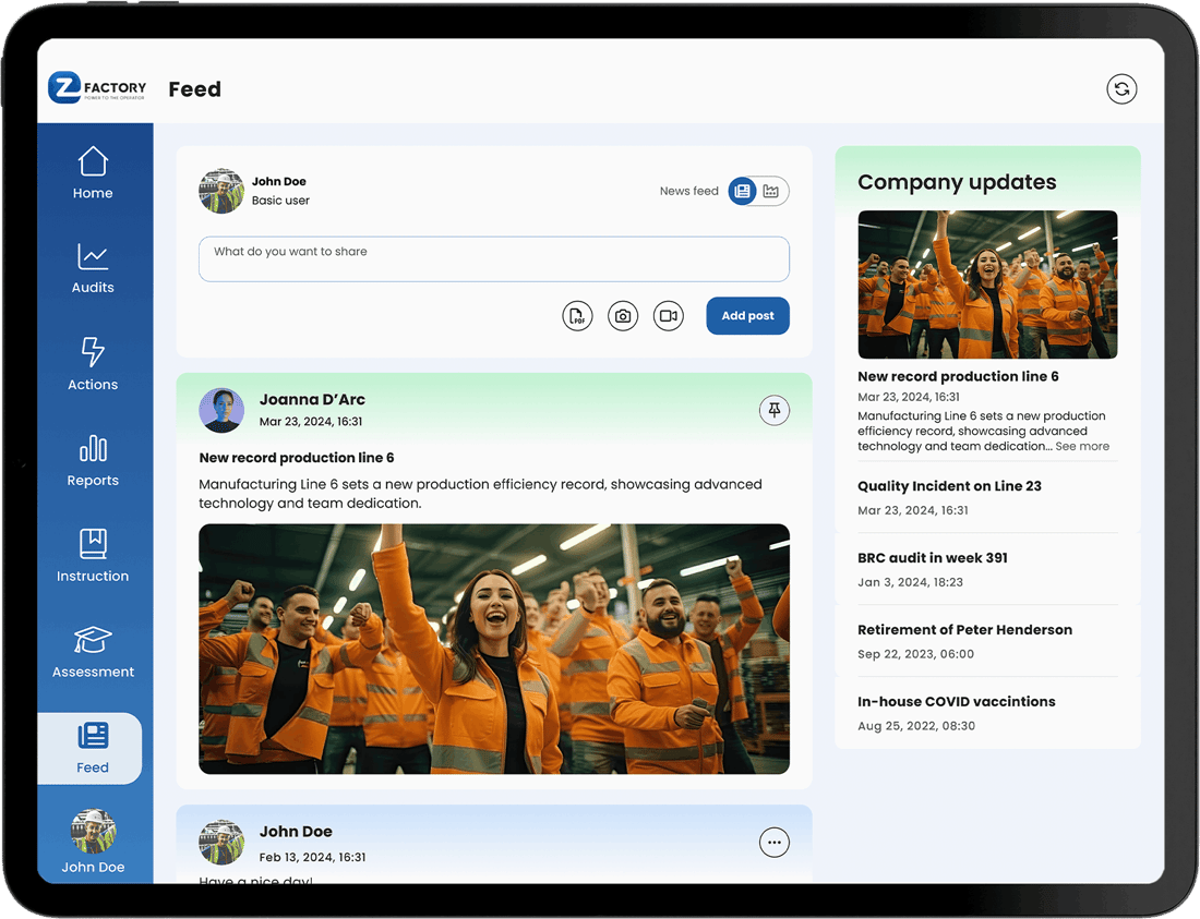 EZ-GO feed on an iPad
